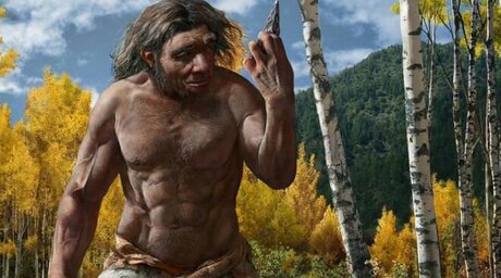 Un probabile nuovo antenato dell'uomo, <i>Homo longi</i>. Illustrazione artistica.