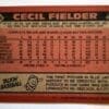 Cecil Fielder Topps 1986 Card #386 Back