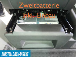 Zweitbatterie T5 T6 Batteriehalter Installation nachrüstung im Camper Aufbaubatterie in Sitzkonsole Titel
