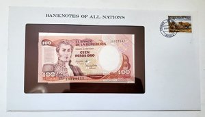 Columbia Banknote 100 Peso No.20023537 Franklin Mint