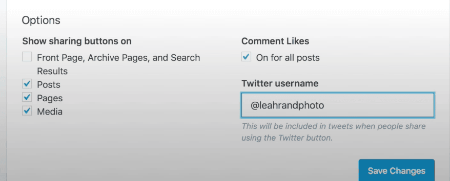 Specify Twitter handle