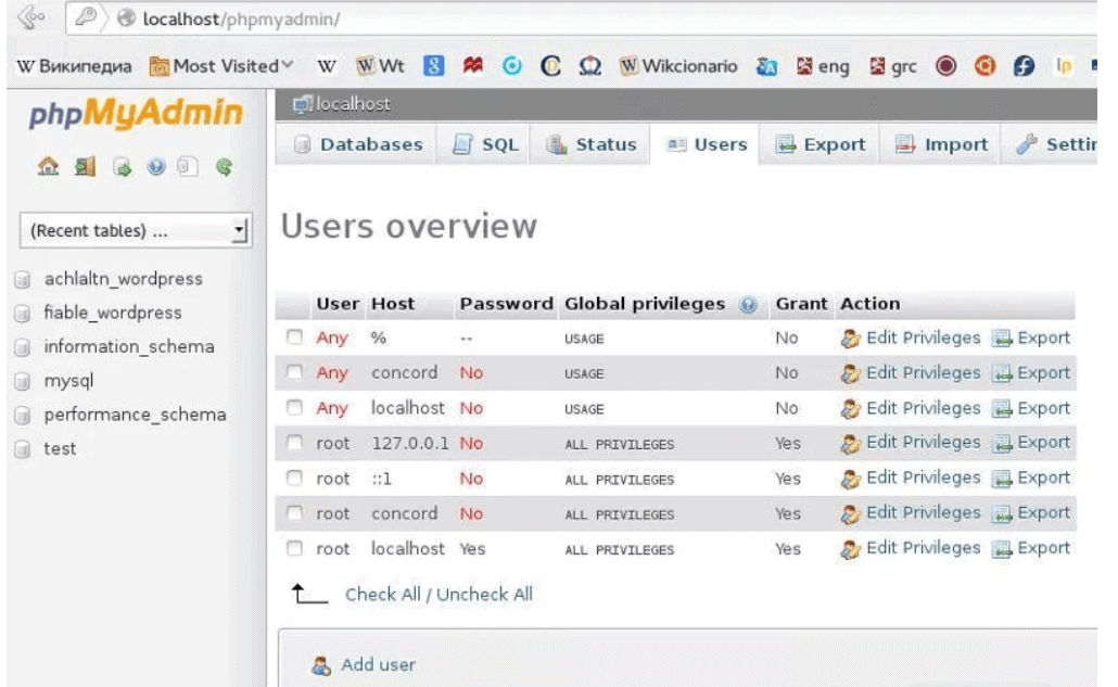 phpMyAdmin 2