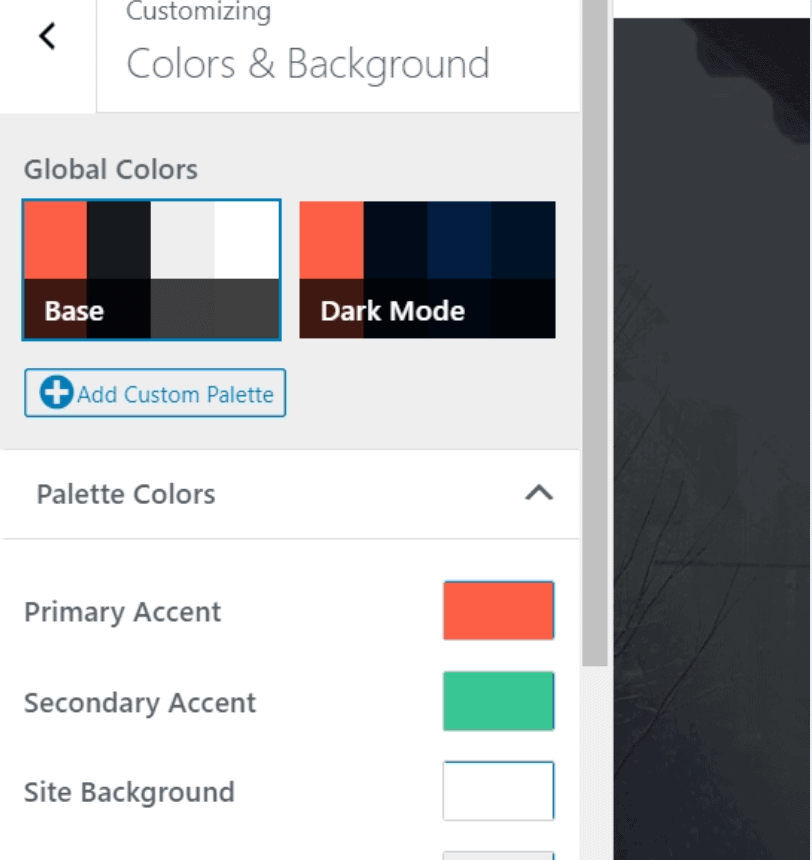 Choose site colors