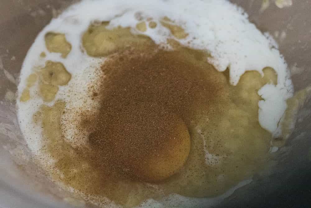 Egg and Milk added to banana | AmateurChef.co.uk