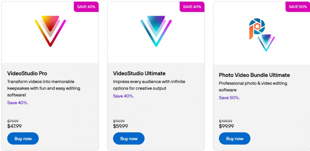 VideoStudio pricing