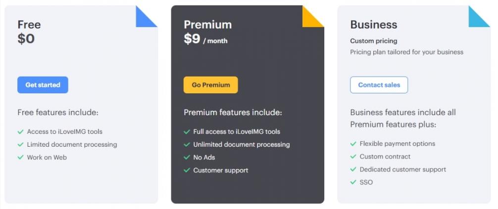 iLoveIMG pricing