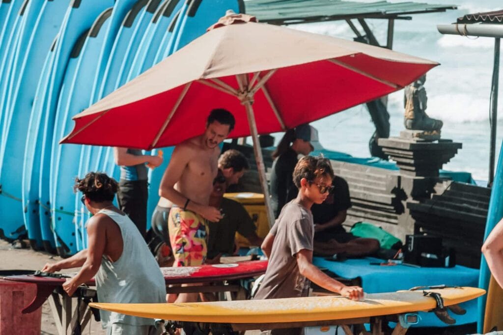 Surf’s up! Whether you’re a pro or a noob, Canggu has a wave for you. Hire a board at Batu Balong Beach and paddle out on your own, or book a few beginner lessons at one of the many surf schools in the area.