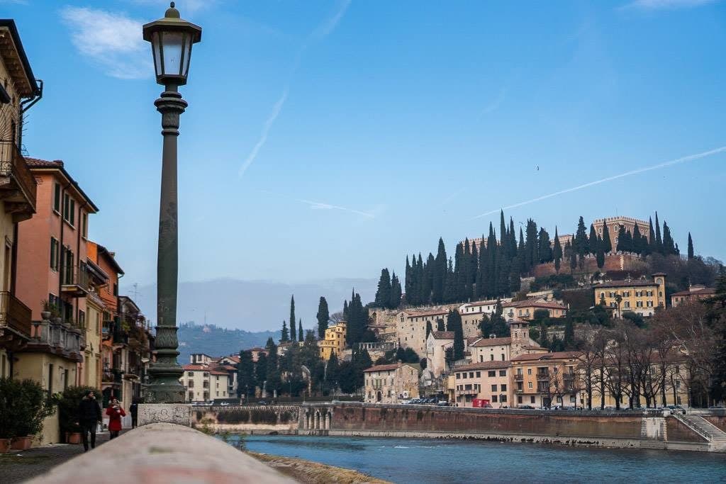 verona italy views from river during winter visit