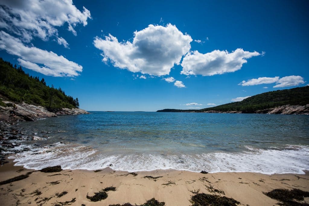 San Beach in Acadia National Park, the beach where the Great Head Trail hike starts
