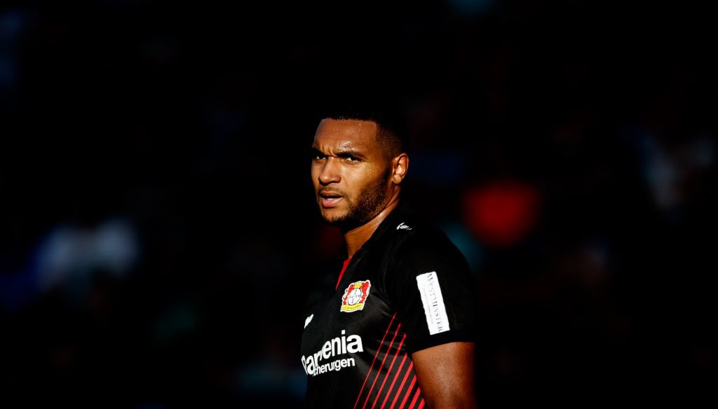 LEVERKUSEN, GERMANY - OCTOBER 15: Jonathan Tah of Leverkusen looks on during the Bundesliga match between Bayer 04 Leverkusen and VfL Wolfsburg at BayArena on October 15, 2017 in Leverkusen, Germany. (Photo by Lars Baron/Bongarts/Getty Images)