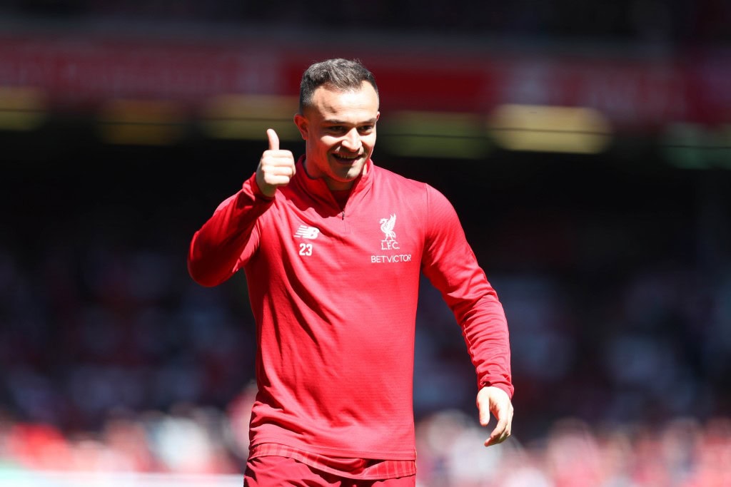 Will Shaqiri give his thumbs up to AS Monaco? (Photo by Catherine Ivill/Getty Images)