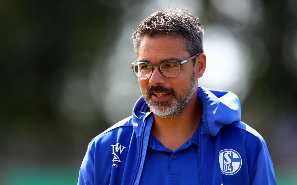 DROCHTERSEN, GERMANY - AUGUST 10: David Wagner, head coach of Schalke looks on before the DFB Cup first round match between SV Drochtersen Assel and FC Schalke 04 at Kehdinger Stadion on August 10, 2019 in Drochtersen, Germany. (Photo by Martin Rose/Bongarts/Getty Images)