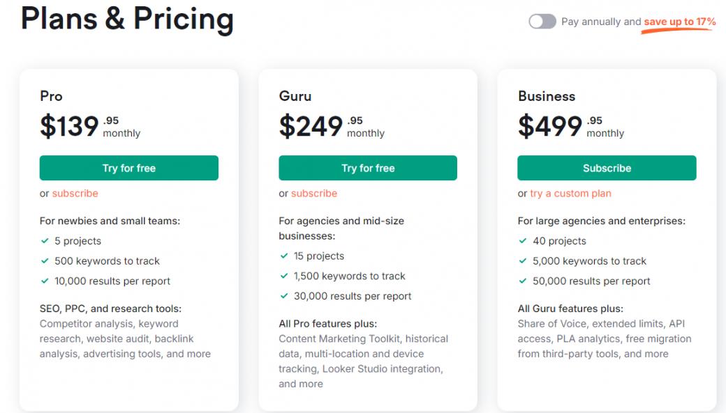 Semrush_Plans & Pricing