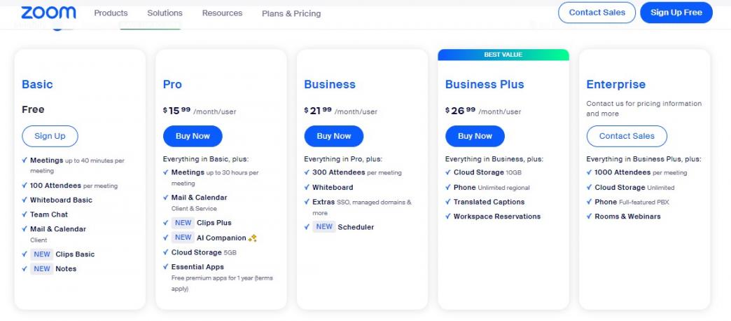 zoom pricing