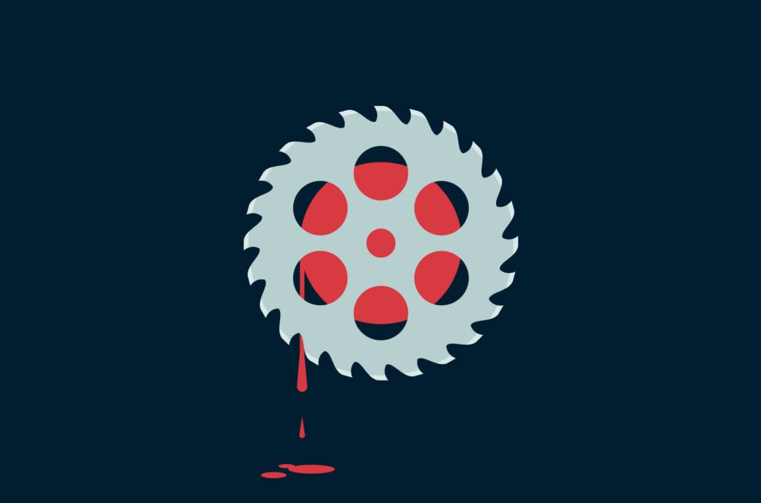 Buzz saw blade movie reel