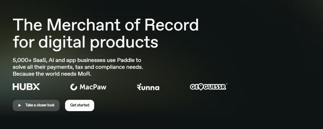 Paddle home page
