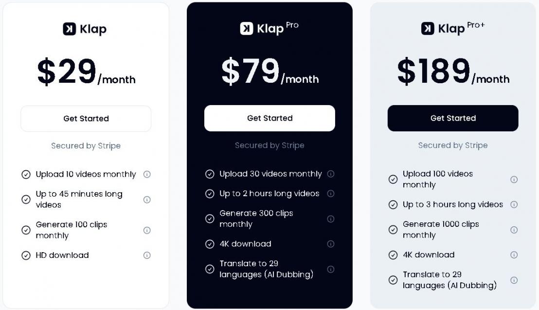 Klap pricing