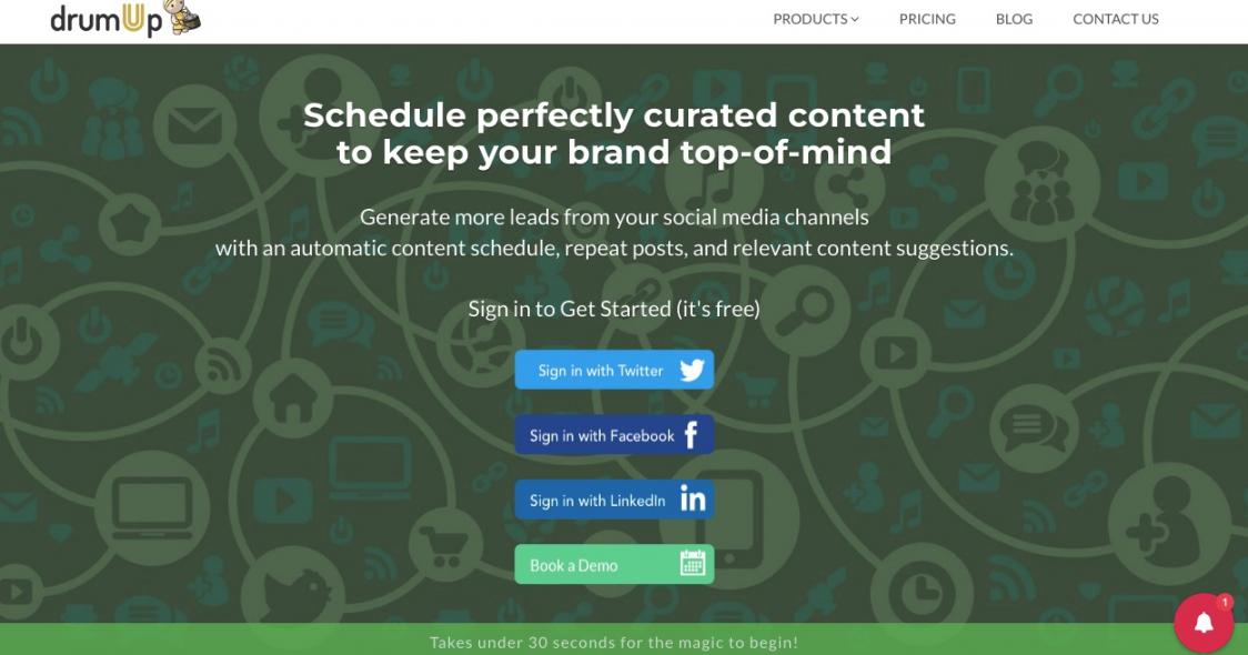 DrumUp Homepage