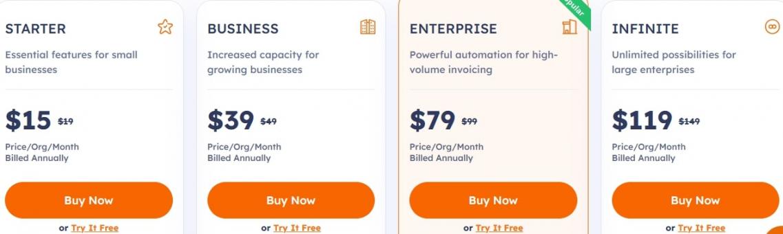Invoicera pricing