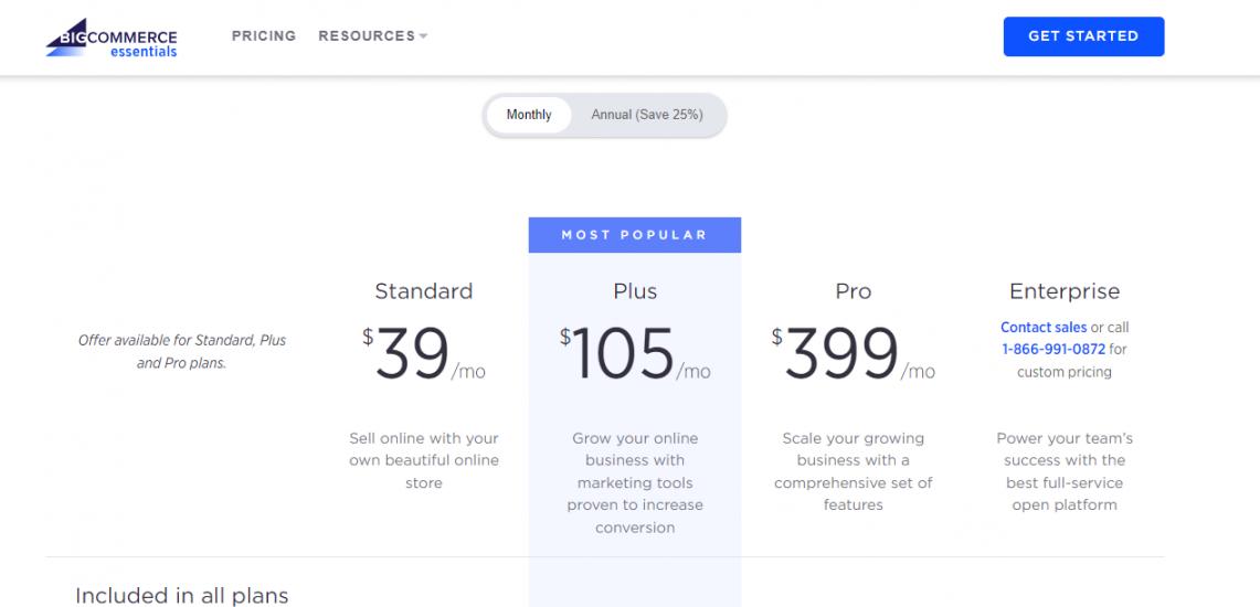 BigCommerce pricing