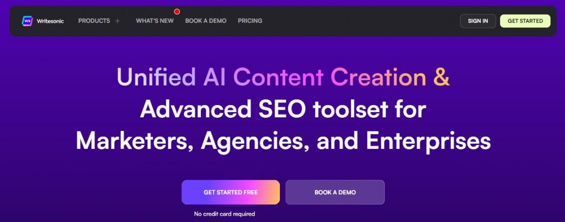 Writesonic homepage