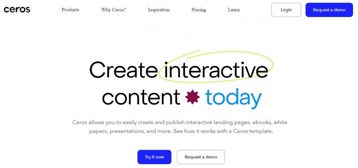 Ceros homepage