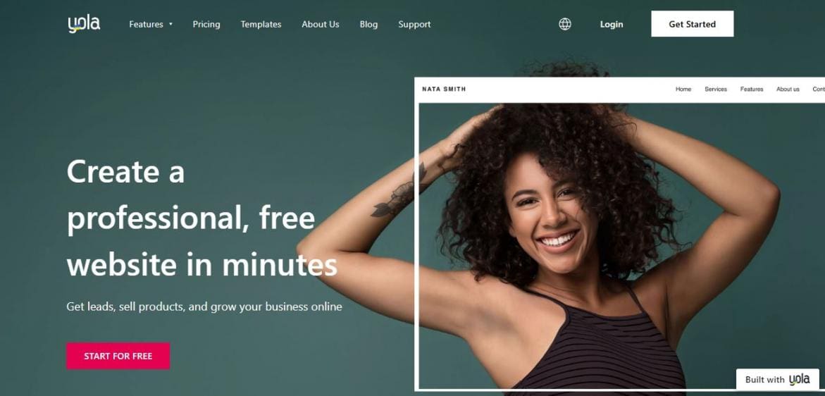 Yola home page