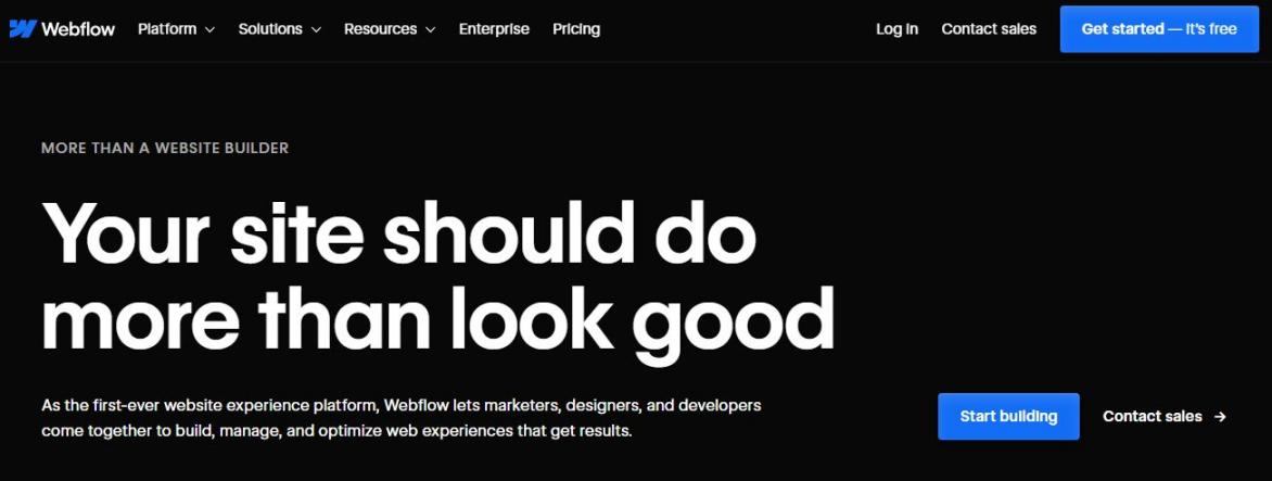 Webflow home page