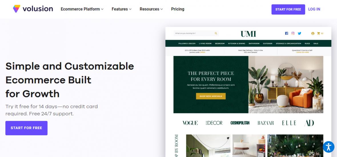 volusion homepage