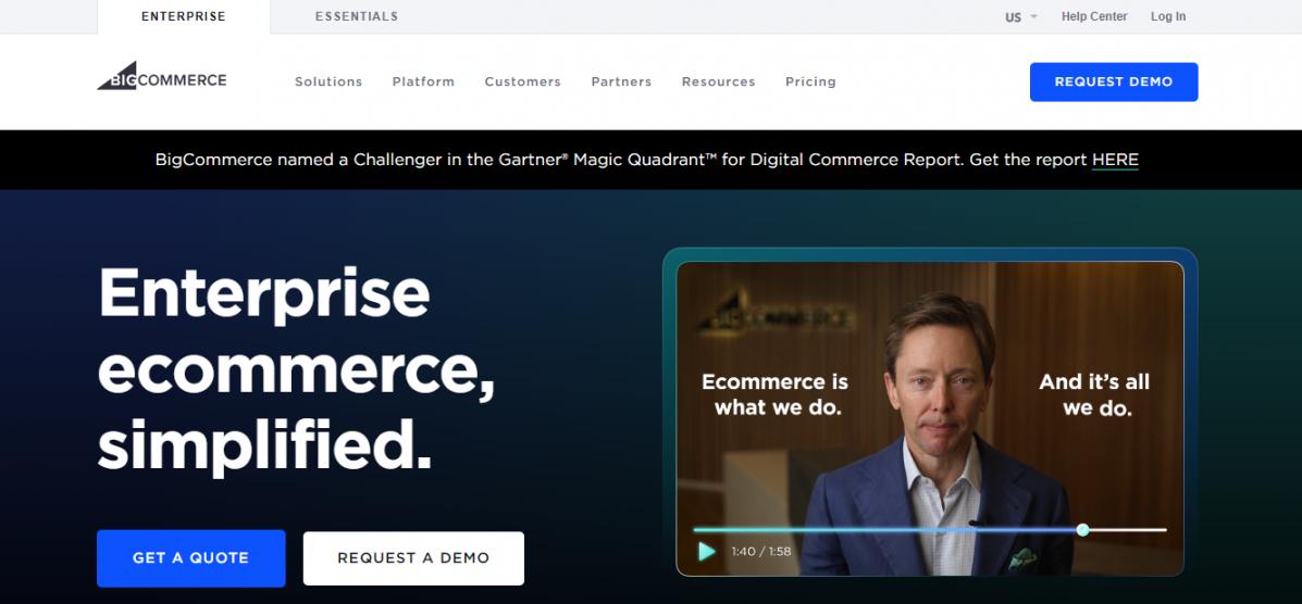 BigCommerce homepage