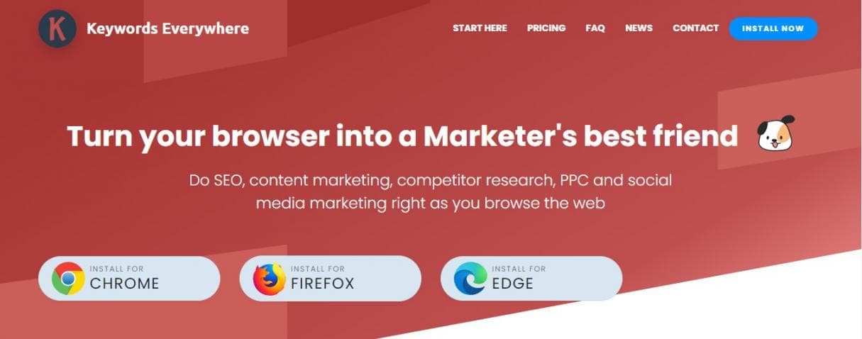 Keywords Everywhere homepage