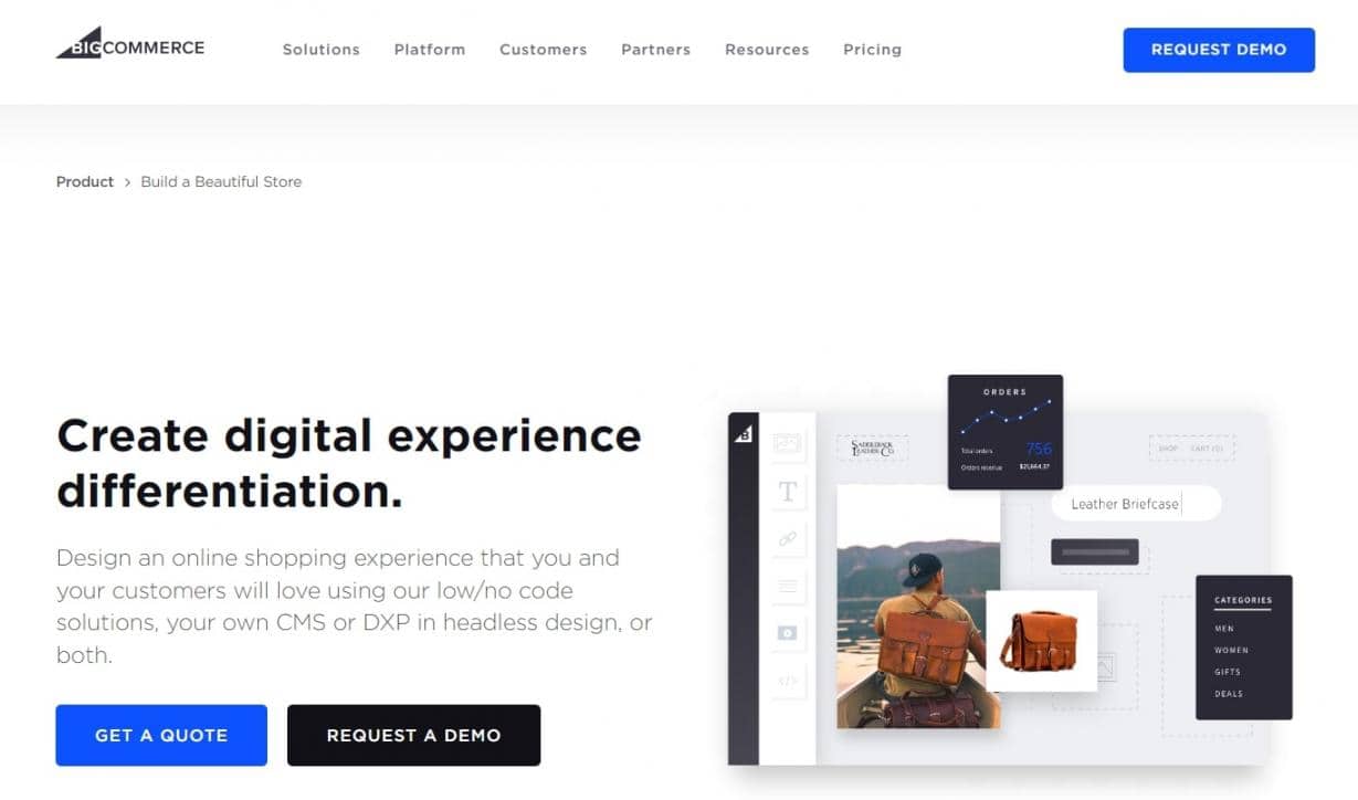 BigCommerce homepage