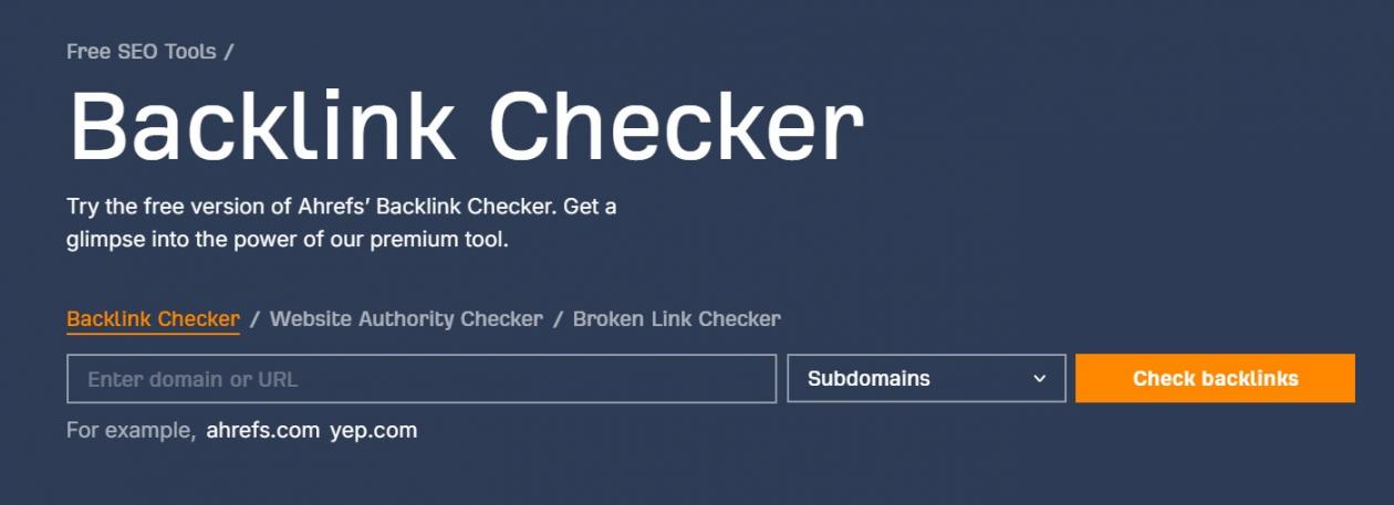 Ahrefs backlink checker