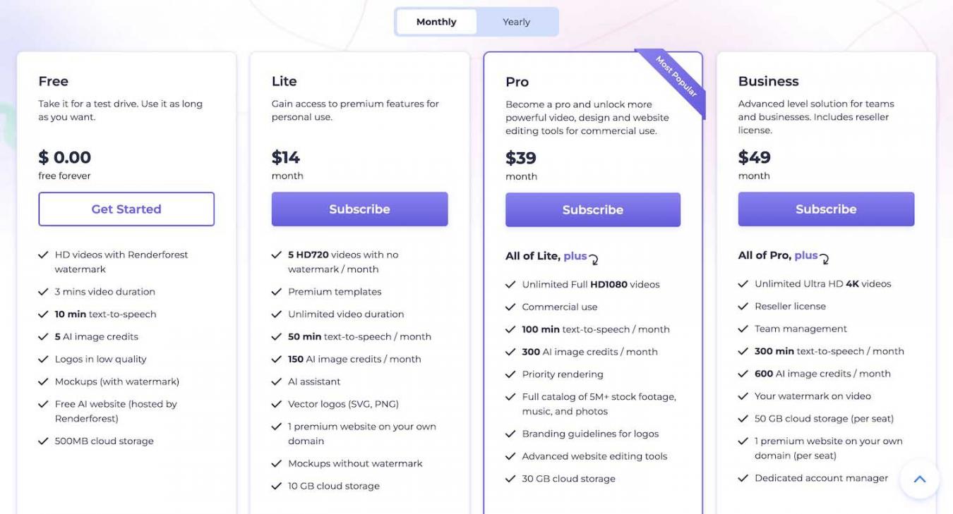 renderforest-pricing