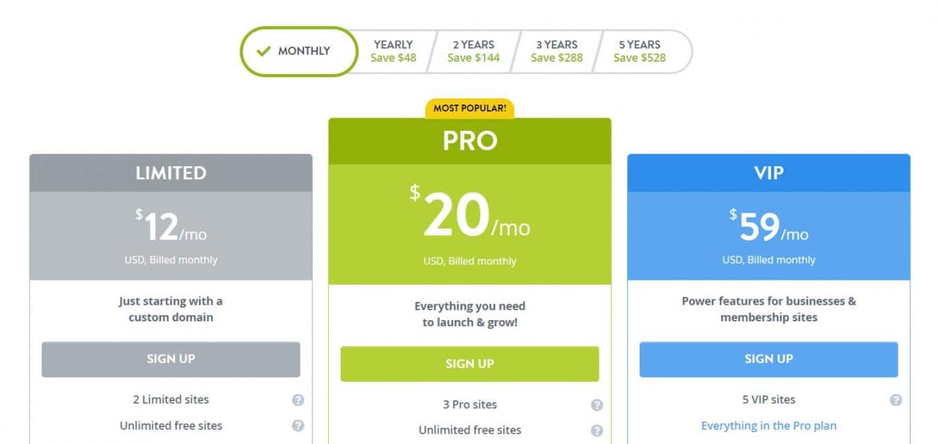 Strikingly Pricing