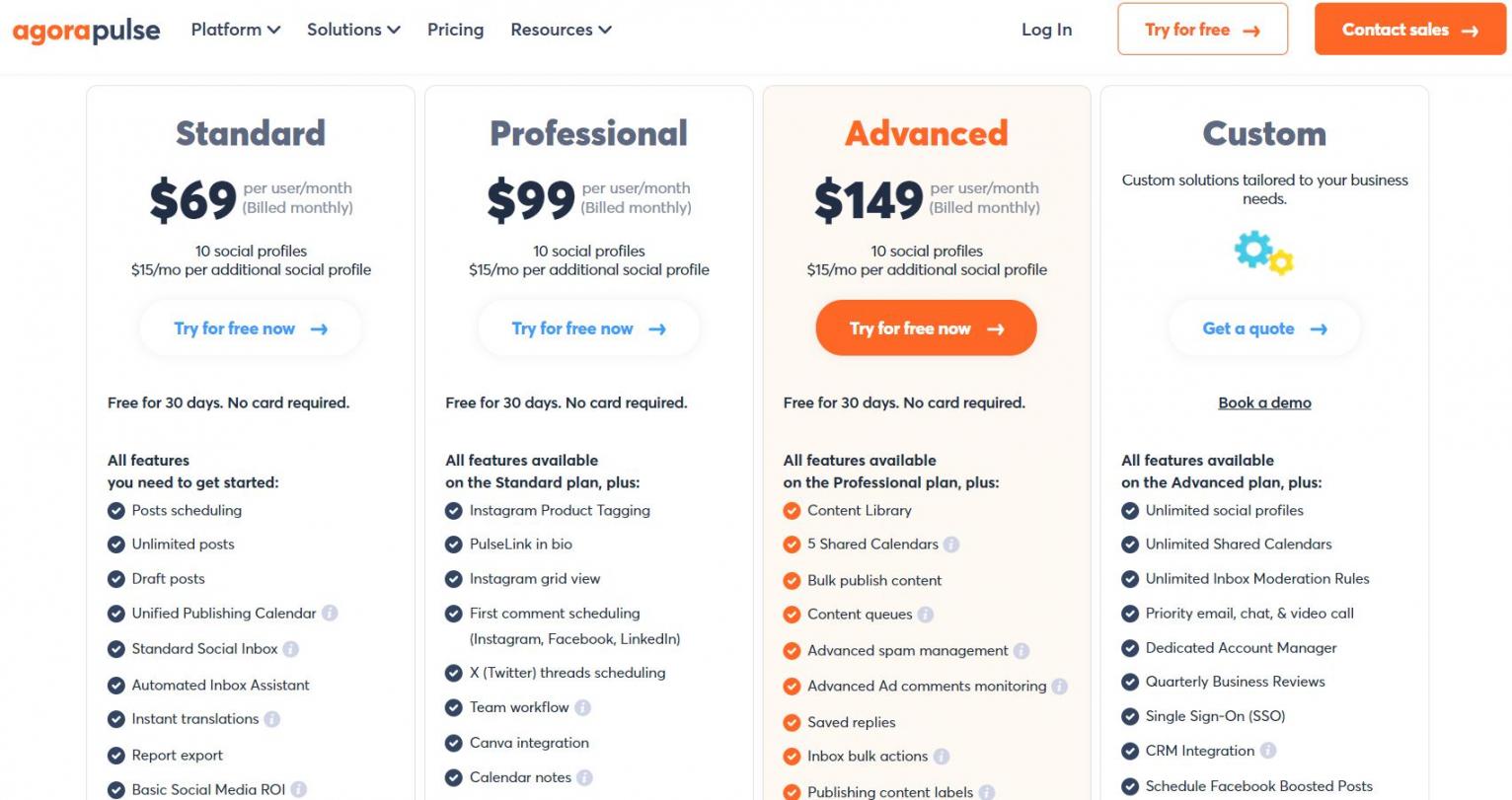 Agorapulse pricing