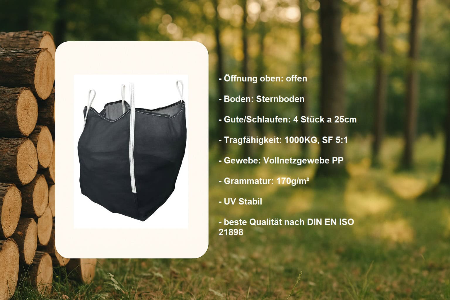 Premium Holzbag Woodbag Sternboden