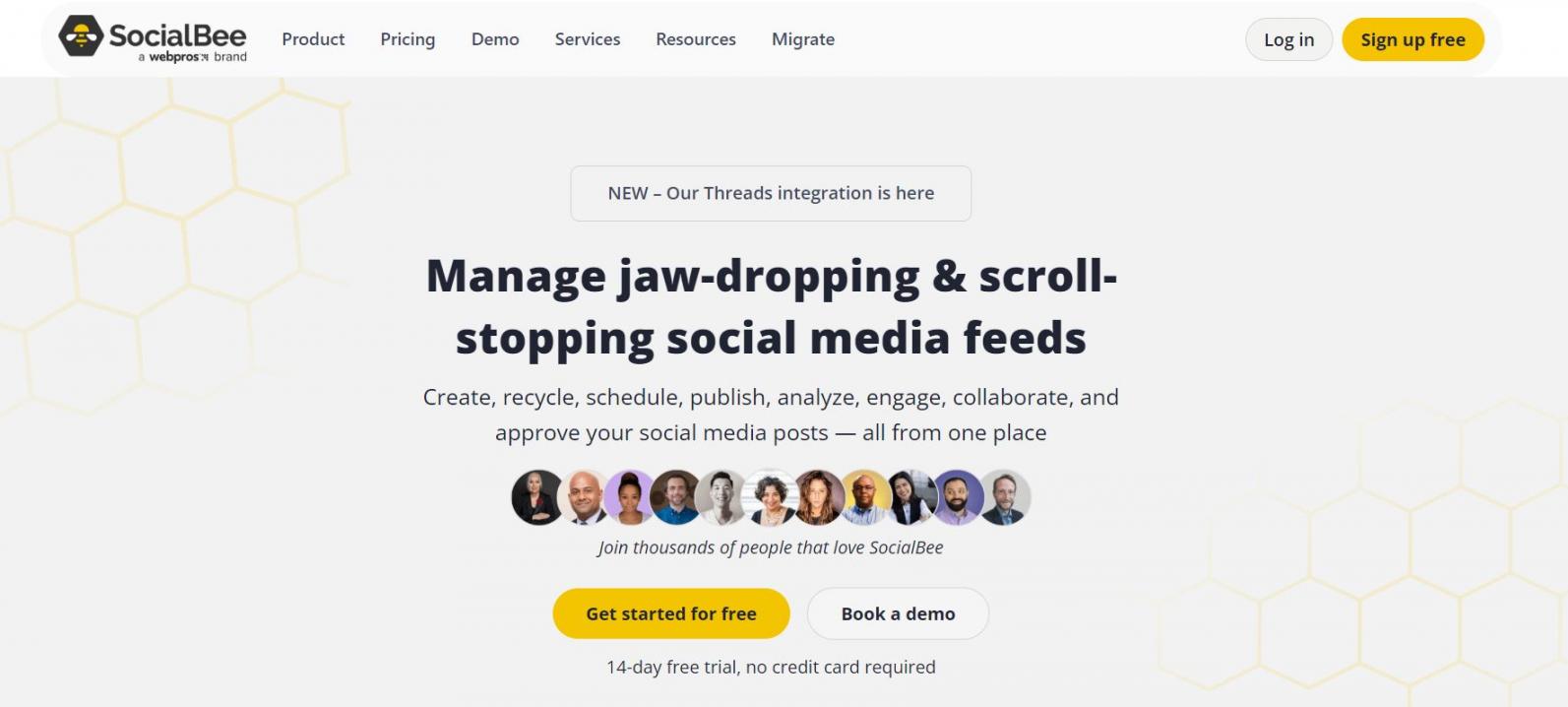 SocialBee homepage