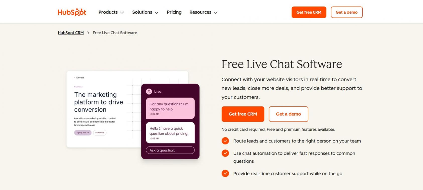 HubSpot AI chat