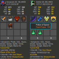 Rotmg Account 2 Characters 8/8 + Legendary H87 MH84 RF70