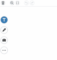 Close up photo of text button within the Drawing option on Seesaw.