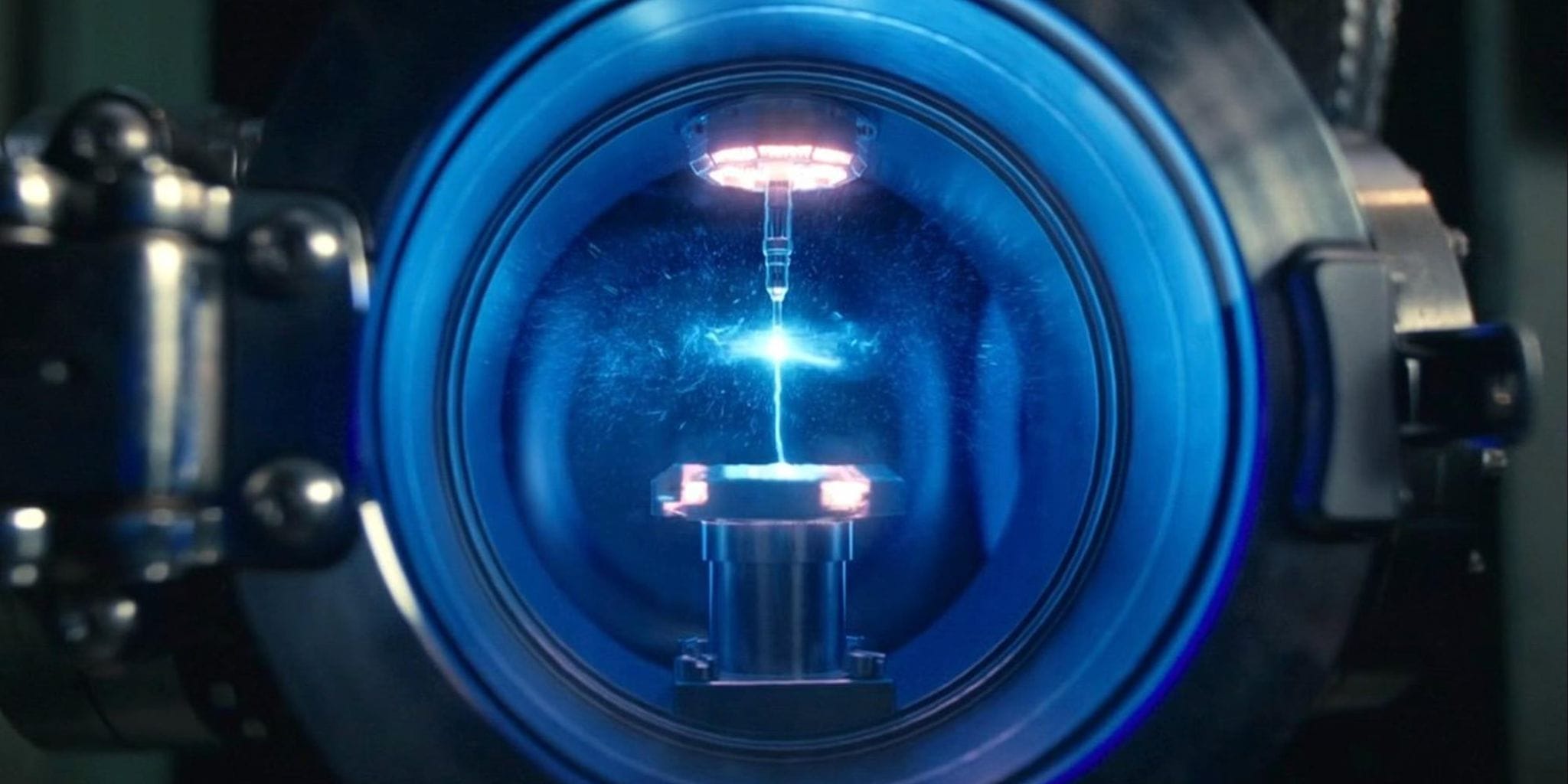 cold fusion reactor chamber glowing with blue energy, from Amazon Prime's Fallout series