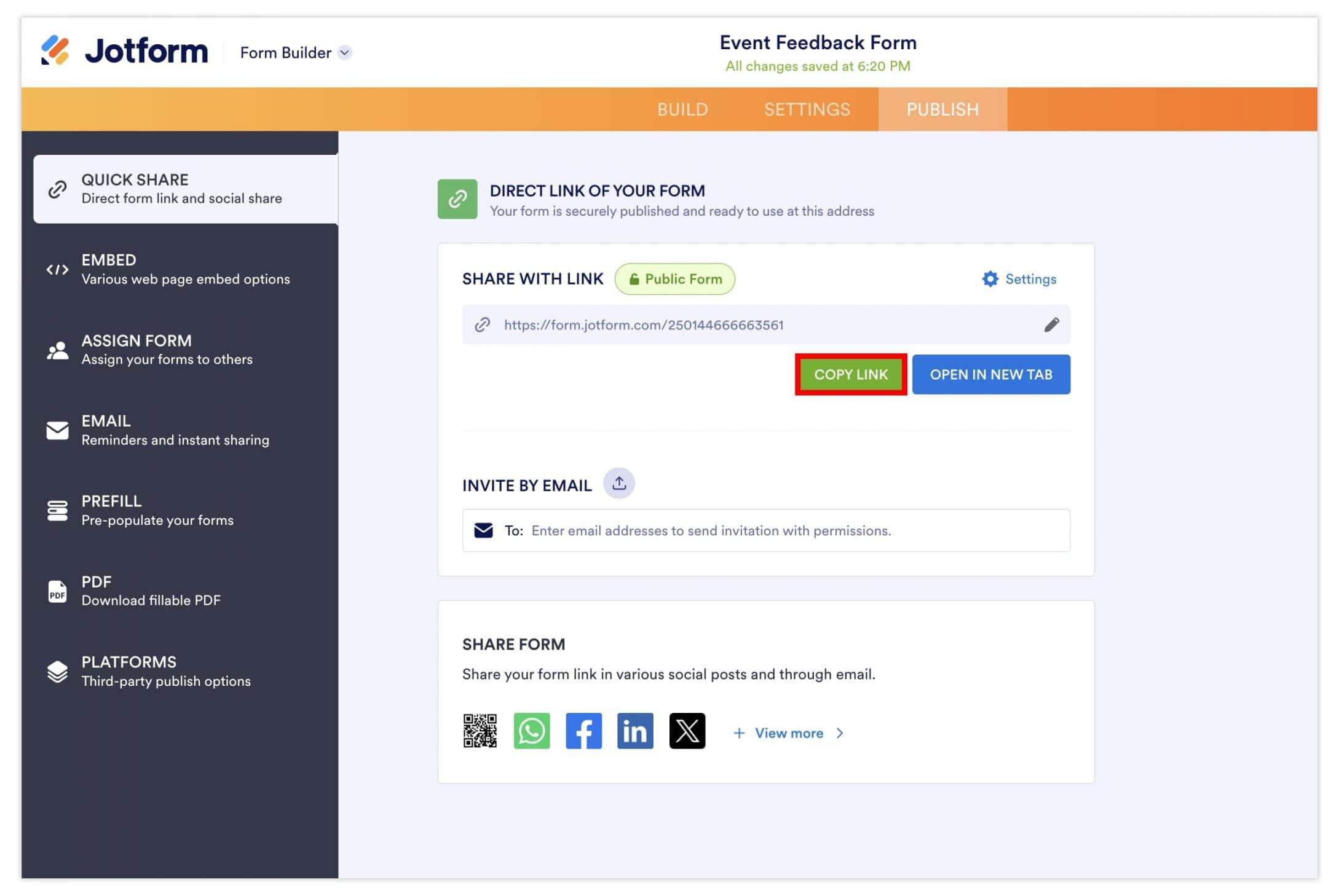 Event feedback form Step-8