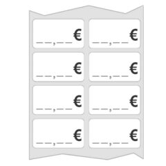 Стикери за цени в € 50х30mm бели