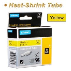 Dymo Rhino Heat shrink Tube 6mm Yellow 19mm