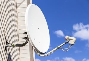 Haus, Satellit, senden, Übertragung