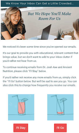 reengagement email example - trigger-based email marketing