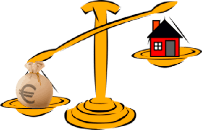 Haus Geld Immobilie Waage
