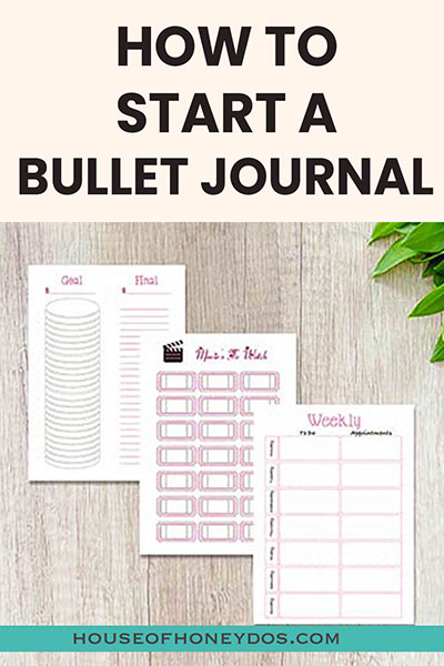start a bullet journal pin image