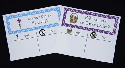 Question of the day sign-in sheets (question on top, room to sign name on bottom)